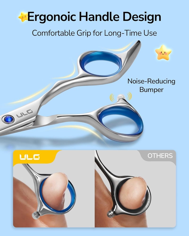 ULG Hair Cutting Scissors for Kids, 6.5” Safety Round-Tip Hair Scissors for Baby Toddler Children Hair Cutting and Trimming, Ergonomic Offset Handles, 100% Japanese Stainless Steel, Ultra Sharp - Image 3